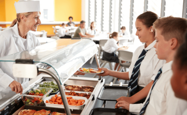 Students receiving food