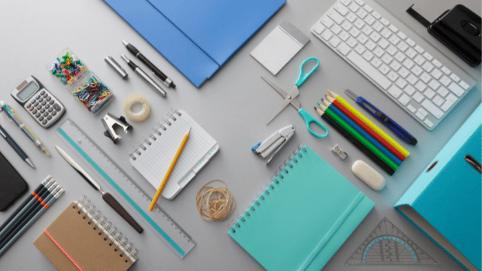 Office supplies on a desk