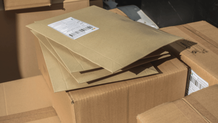 delivery parcels and boxes