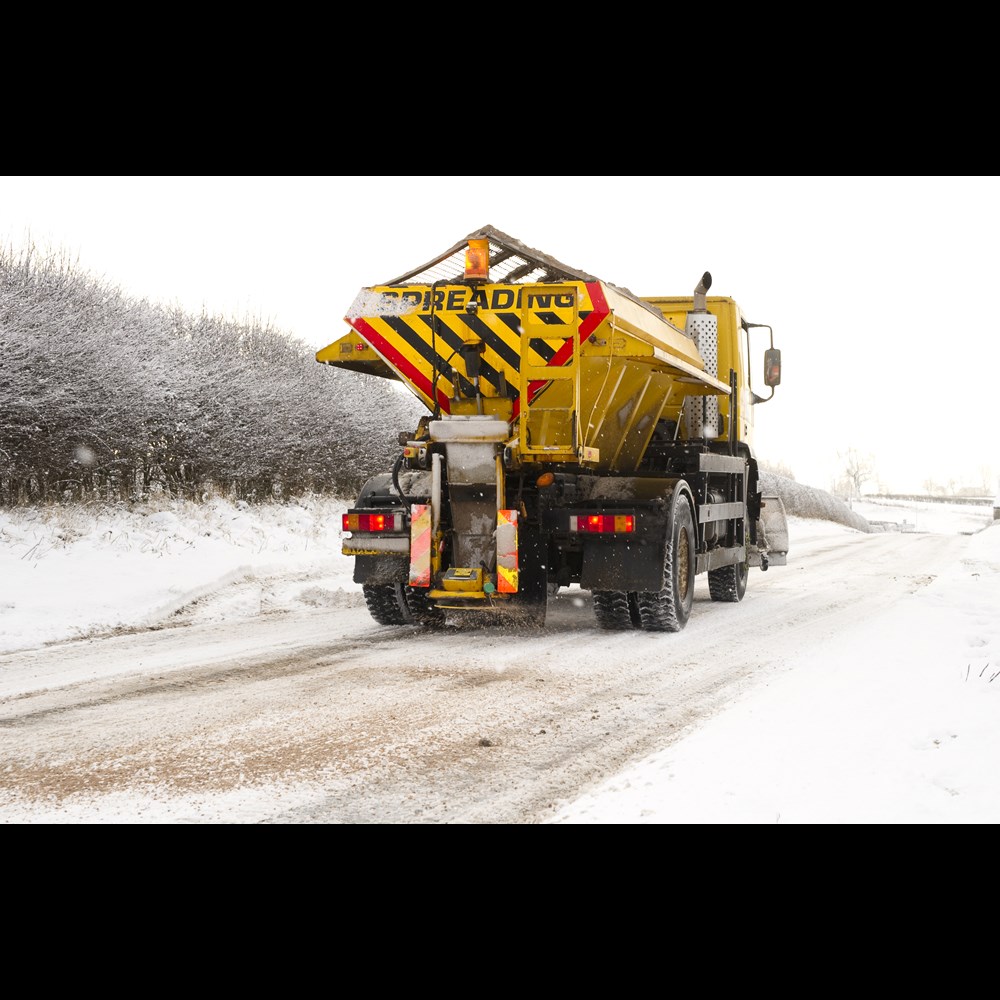 framework 1305 - Winter Maintenance Products and Services page banner of a salt gritter truck