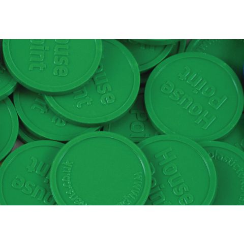 25mm Green - House Point / Plain Tokens Pack of 1000 | Being Safe | YPO
