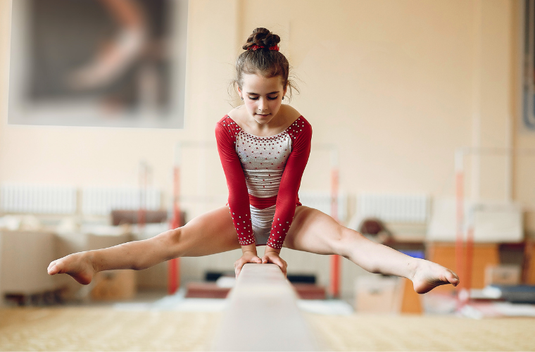 Girl doing gymnastics