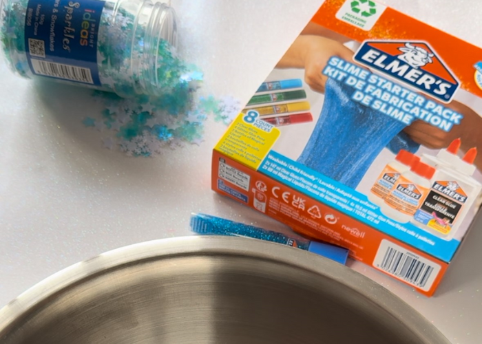 Supplies to make winter slime