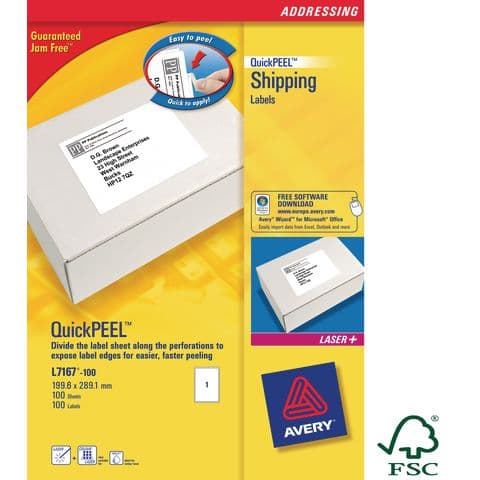 Avery Pack of 100 Laser Address Labels - 8 Labels Per Sheet - 99.1 x 67.7  mm | Avery Labels | YPO