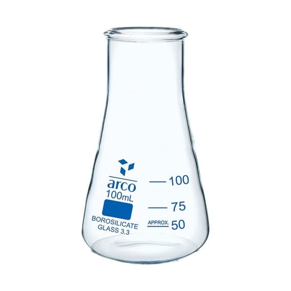 Glass Conical Flasks WM 100ml - 6 Pack | Laboratory Glassware, Plastics ...