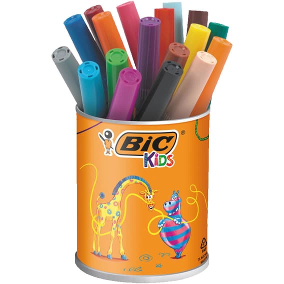 BIC Kids Visacolour XL Broad Felt Tip Colouring Pens Assorted Tub Of 