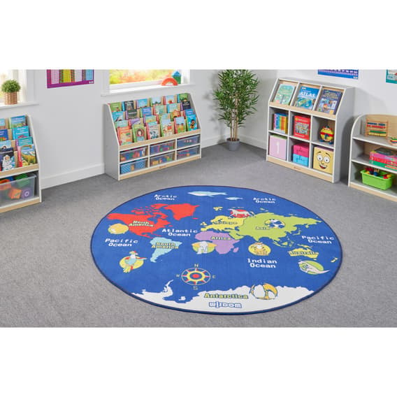 Children's Round World Map Rug | Carpets & Mats | YPO