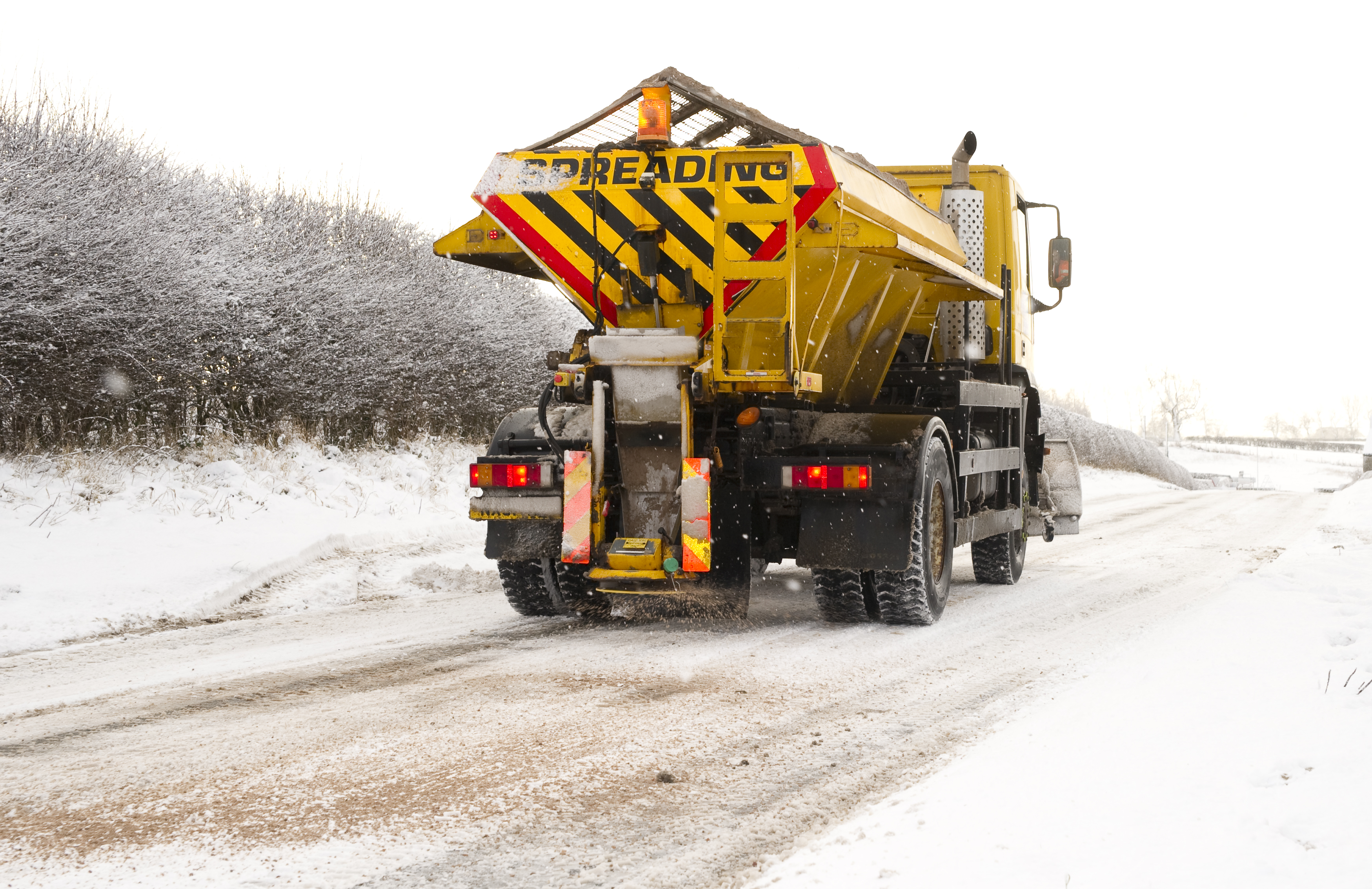 framework 1305 - Winter Maintenance Products and Services page banner of a salt gritter truck
