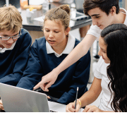 Students using computer