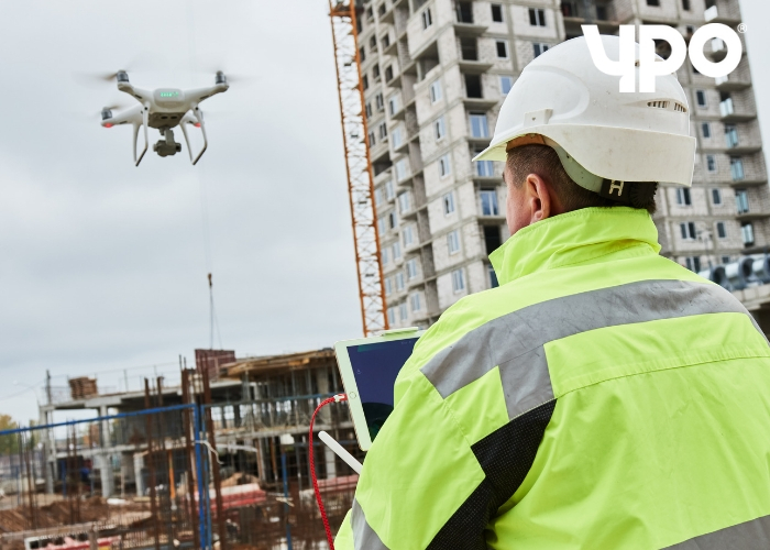 drone being used on building site